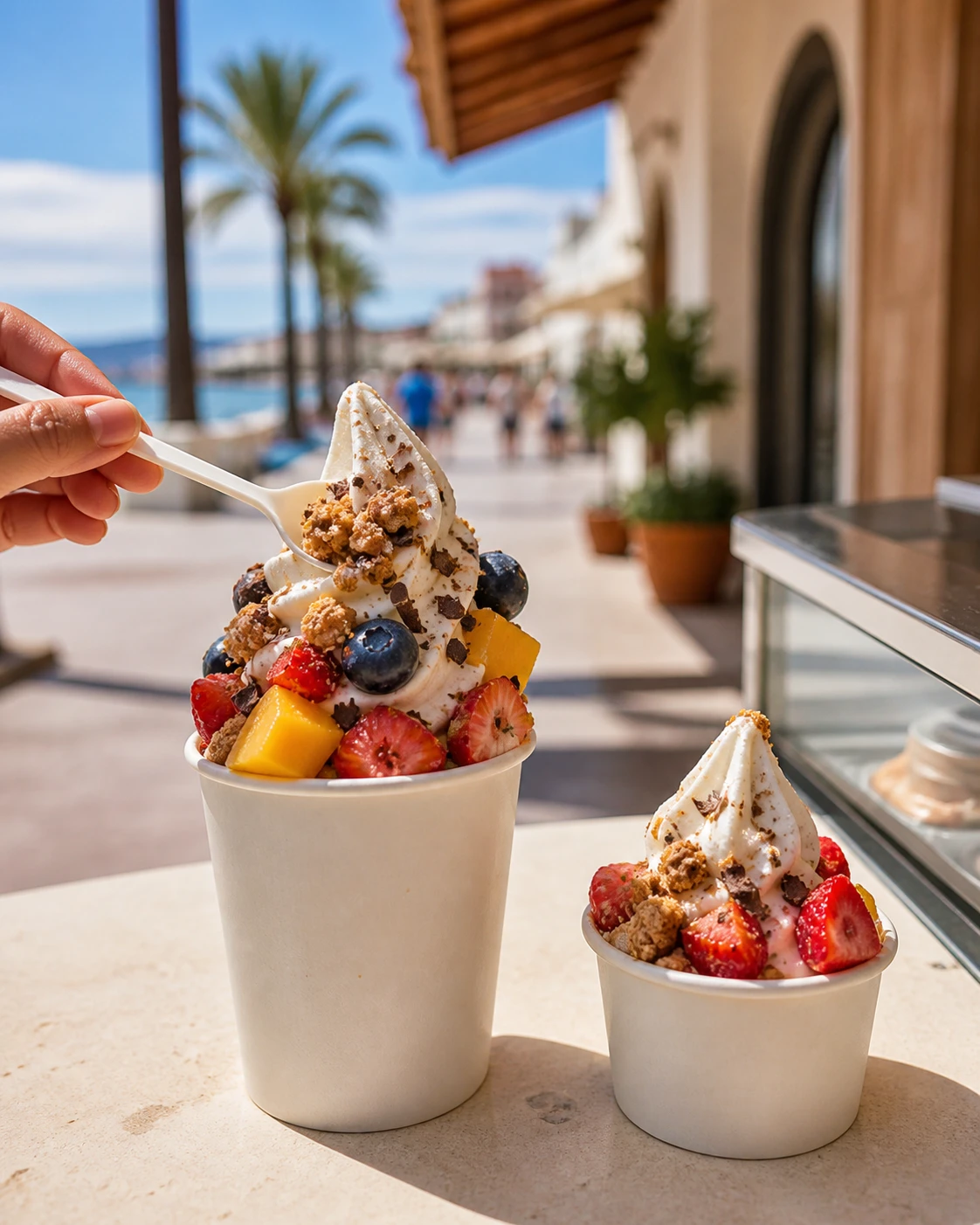Yogur helado y heladerías de cadena