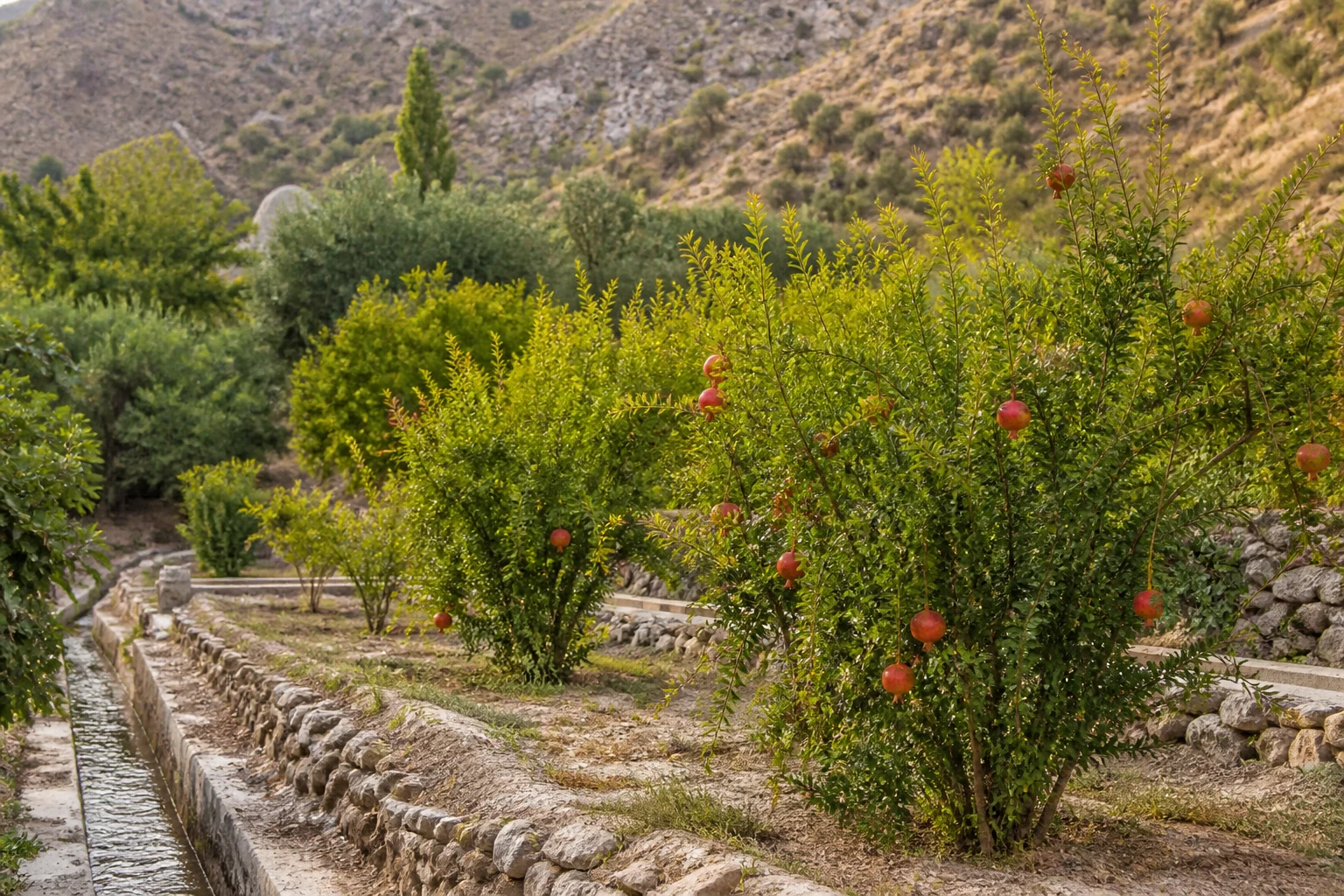 Árboles sueltos que encienden la huerta