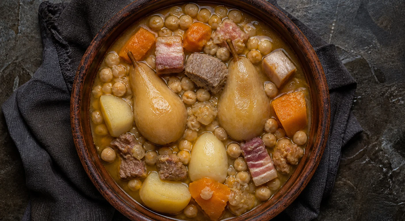 Olla con peras de invierno