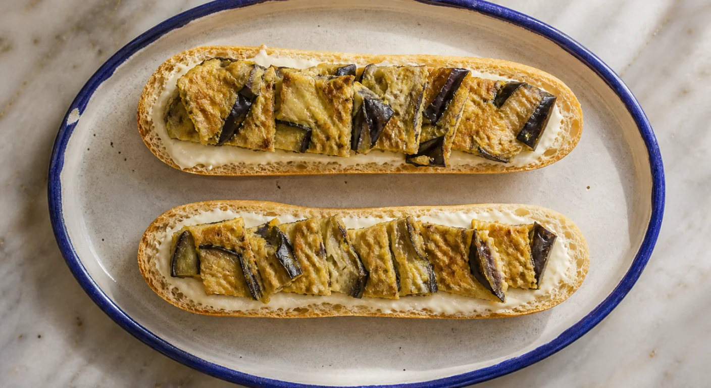 Ajoblanco con tortilla de berenjena