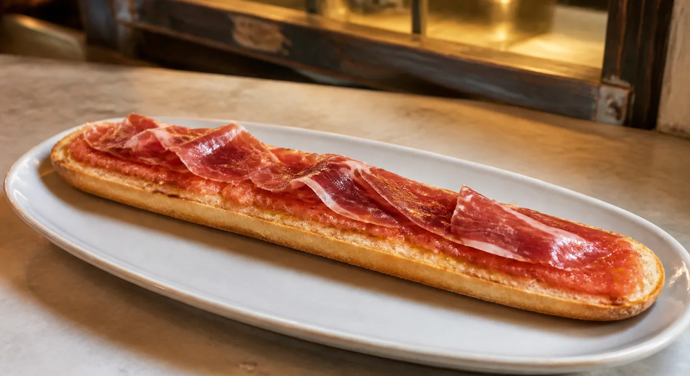 Aceite, tomate y jamón